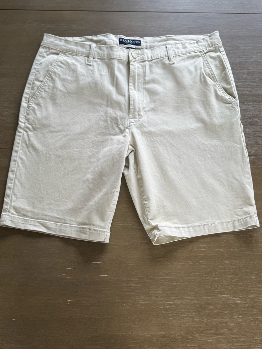 U.S. Polo Assn. Men's Flat Front Shorts - Cream